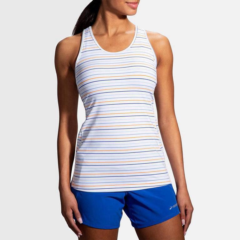 Brooks Pick-Up Womens Running Tank Top - White - Philippines (043186LJH)